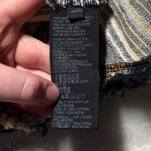 free people bohemian striped floral mini dress – size medium - Picture 6 of 6